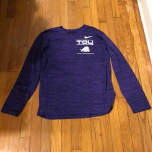Purple Nike TCU long sleeve workout shirt